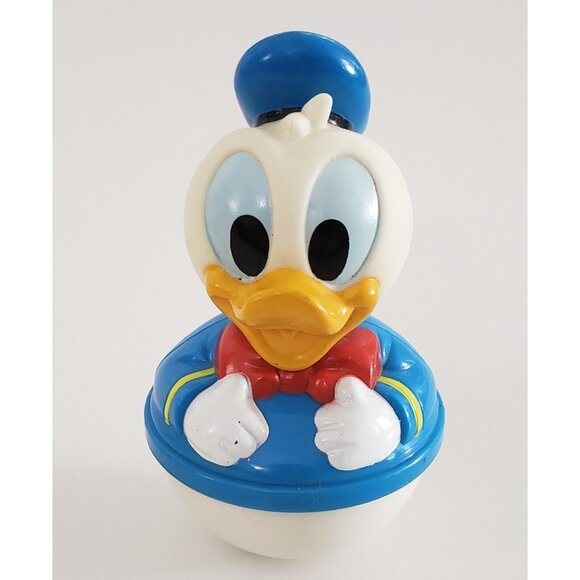 Disney Arco Red Plane Donald Duck Wobble Weighted Bottom Toy Collectible B VTG - Picture 3 of 13